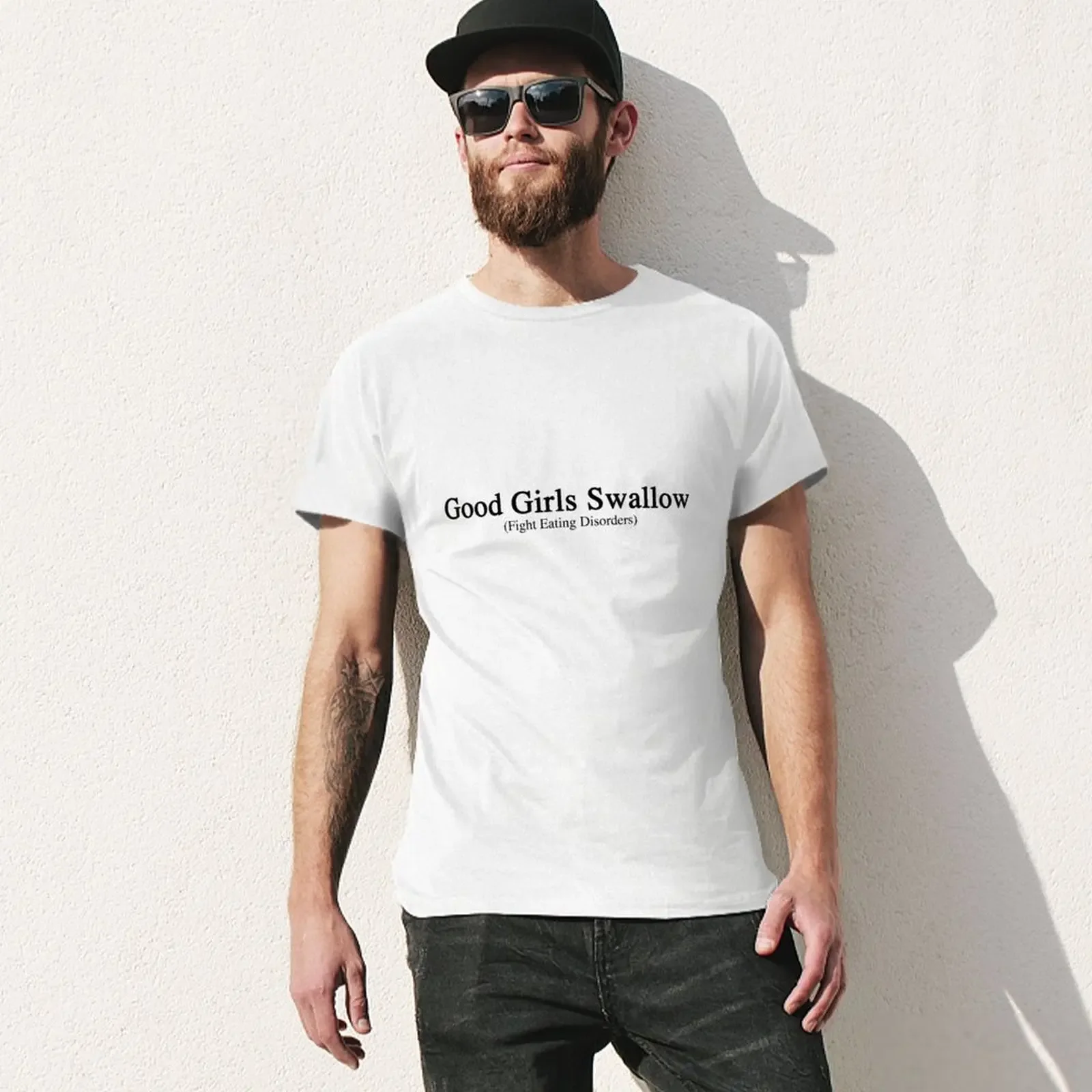 Good Girls Swallow T-Shirt oversizeds blacks summer tops Men's clothing