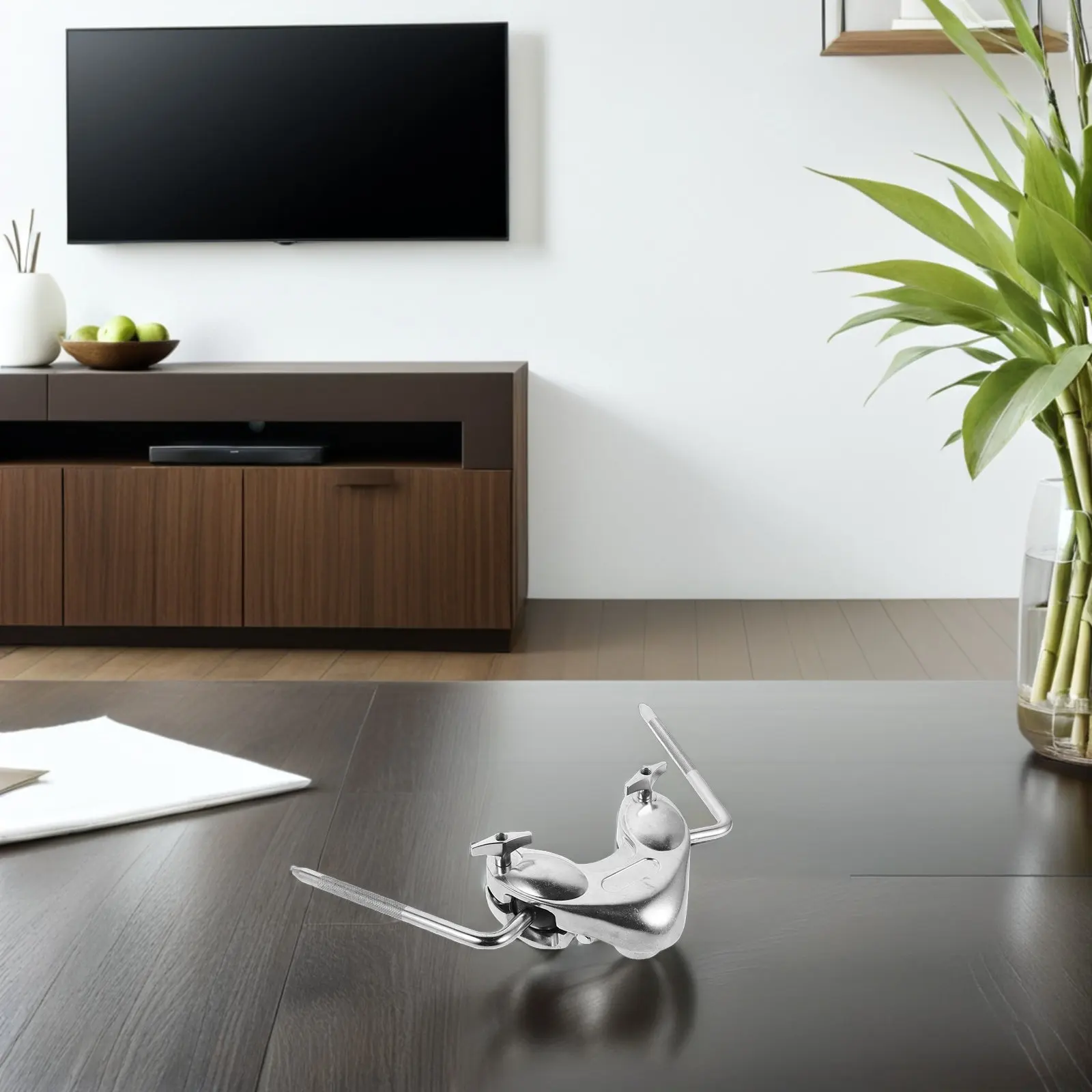 

Double Tom Arm Clamp Stand Heavy Duty Metal Drum Mount Bracket Adjustable Height Angle for Studio Stage Drum Set Floor Tom Rack