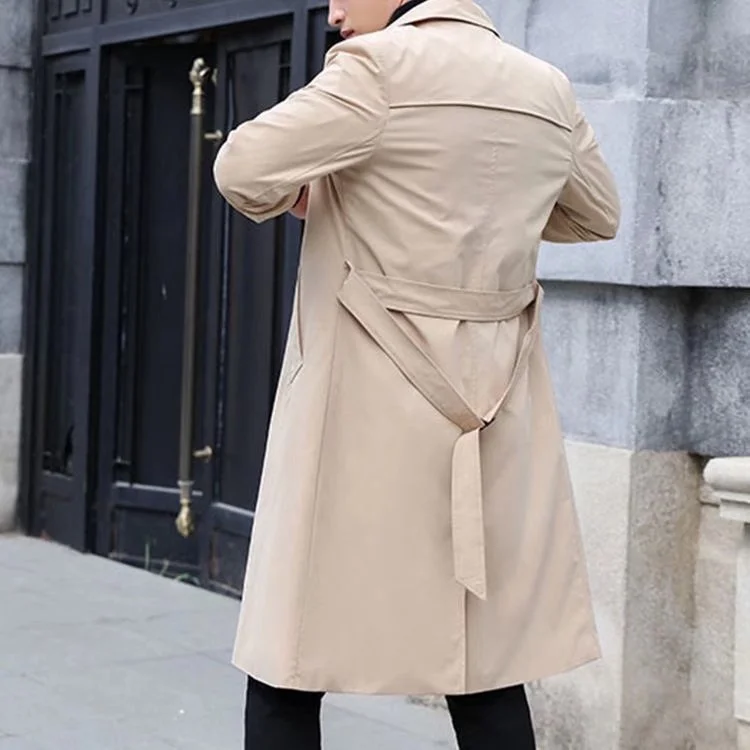 Trench-coat homme style britannique, double épaisseur, idéal pour la nuit, style coréen, durable,résistant, longue durée, tenace,                                                       durable