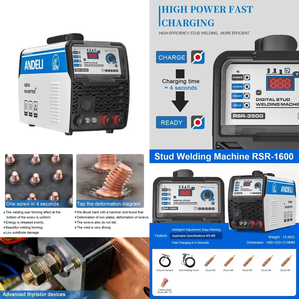【2026 Hot Selling】 ANDELI New Arrival RSR-1600/2500/3500 Portable Capacitor Discharge Stud Welding Machine
