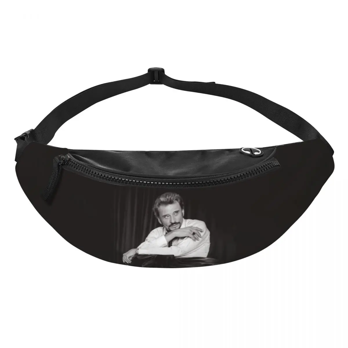 Custom Cool Johnny Hallyday Fanny Pack Men Women French Rock Singer Crossbody Waist Bag for Cycling Camping Phone Money Pouch