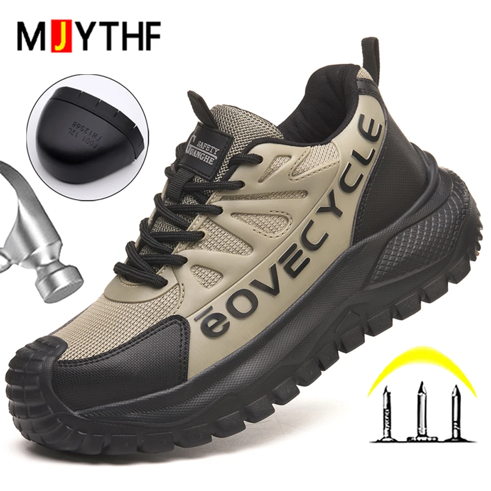 Modische Arbeitsschuhe für Männer, Arbeitssneaker, stoßfest, durchtrittsicher, unzerstörbare Schuhe, Sicherheitsstiefel, rutschfeste Herrenstiefel