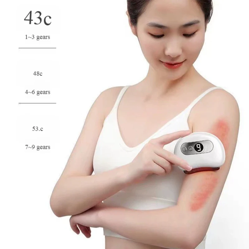 Heated Bian Stone Gua Sha Tool, Smart Electric Mini Massager for Facial & Neck Meridians, Portable with Heat Therapy