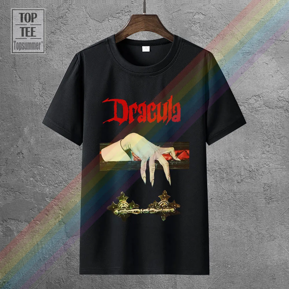 Dracula Christopher Lee Movie Poster Men T Shirt Streetwear Fashion Tshirt Homme Humour T-Shirt Black And White