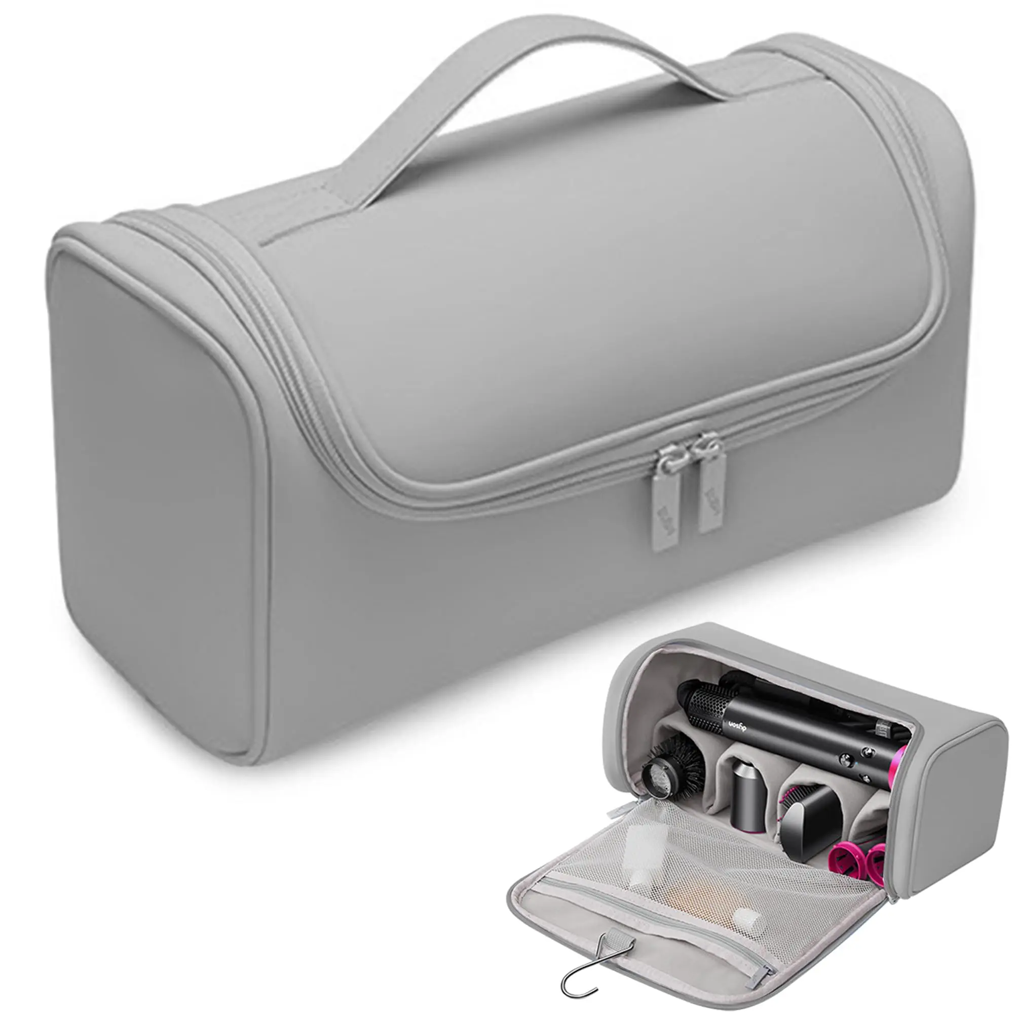Reise-Aufbewahrungskoffer Organizer Kompatibel mit Dyson Airwrap, Haartrockner, 4 Lockenstäben, 2 Glättbürsten, Volumenbürste – Detail 9