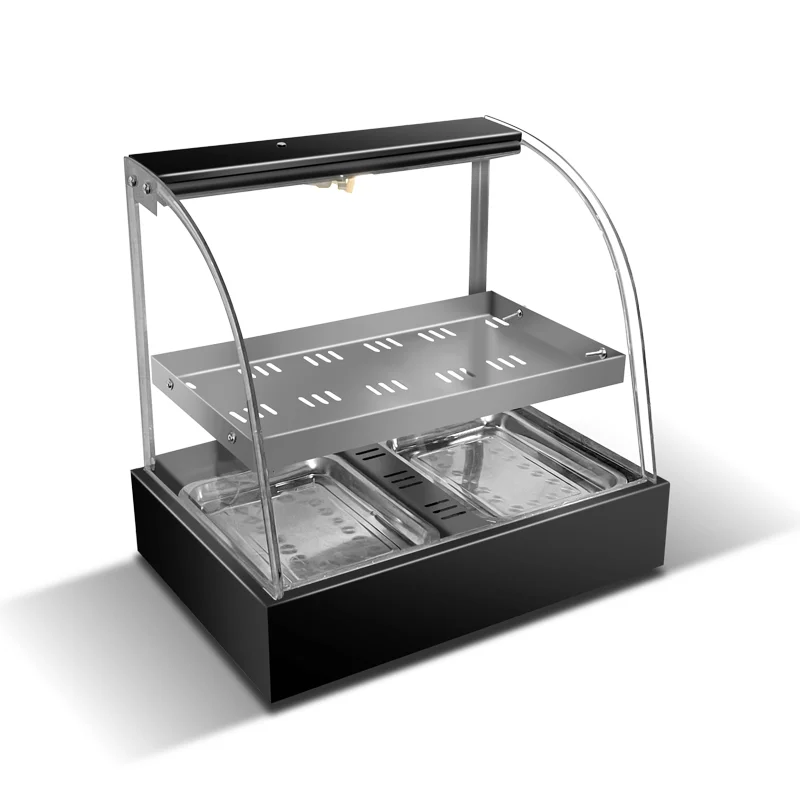 Commercial Curved Glass Insulated Display Cabinet High-quality Hot Food Display Cabinet