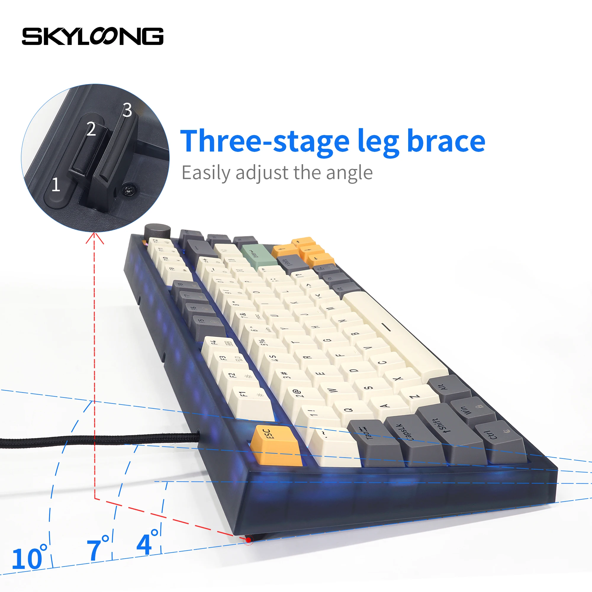 Skyloong GK75 più nuovo hotswap trasparente RGB 75% interruttore ottico PBT keycaps tastiera meccanica da gioco