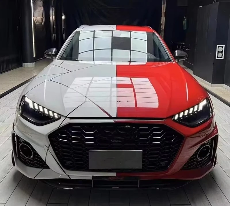 عالية الجودة الوفير Rs4 Abt ألياف الكربون طقم الجسم ل B9 Rs4 سبويلر الجبهة الشفة الناشر B9 Rs4 طقم الجسم #4