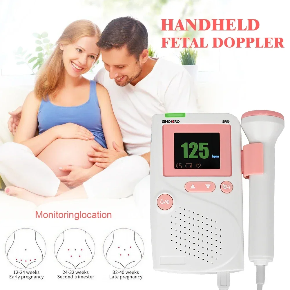 SF50/60/70/80/90 Doppler fœtal coeur Baet moniteur maison grossesse bébé son détecteur de fréquence cardiaque LCD affichage Rechargeable