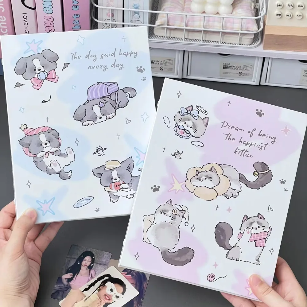 Puppy A5 Binder Photocard Holder Kpop Idol Photo Album Kawaii Cat Photocards Collect Book Album for Photograph