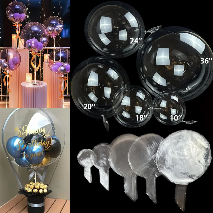 10/20 قطعة 10-36 بوصة واضح بوبو بالونات الهواء الهيليوم للحشو DIY بها بنفسك فقاعة بالون لحفل زفاف عيد ميلاد التخرج ديكور