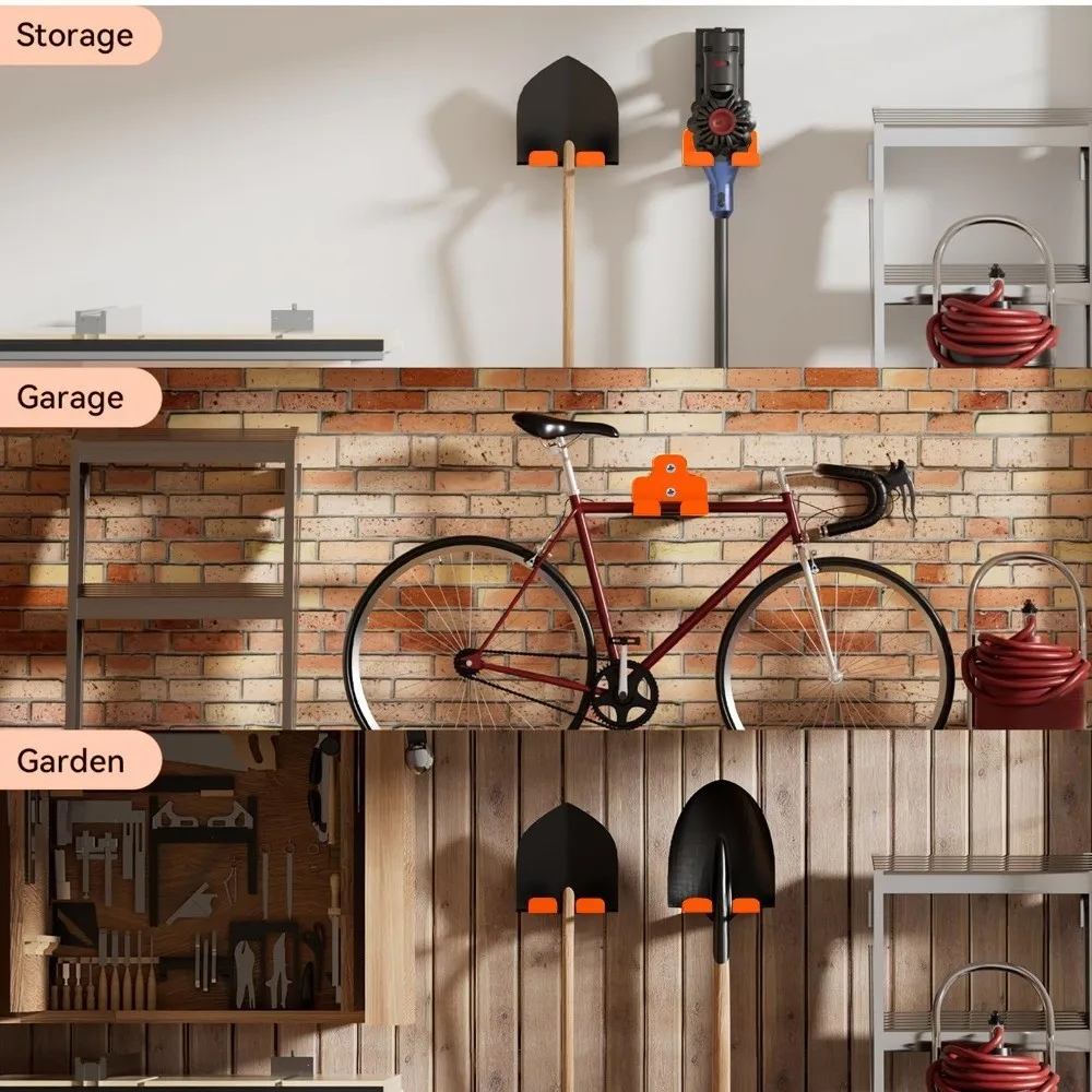 Wall Mounted Wall Mounted Trimmer Rack Iron Construction Space Saving Lawn Mower Storage Rack Heavy Duty