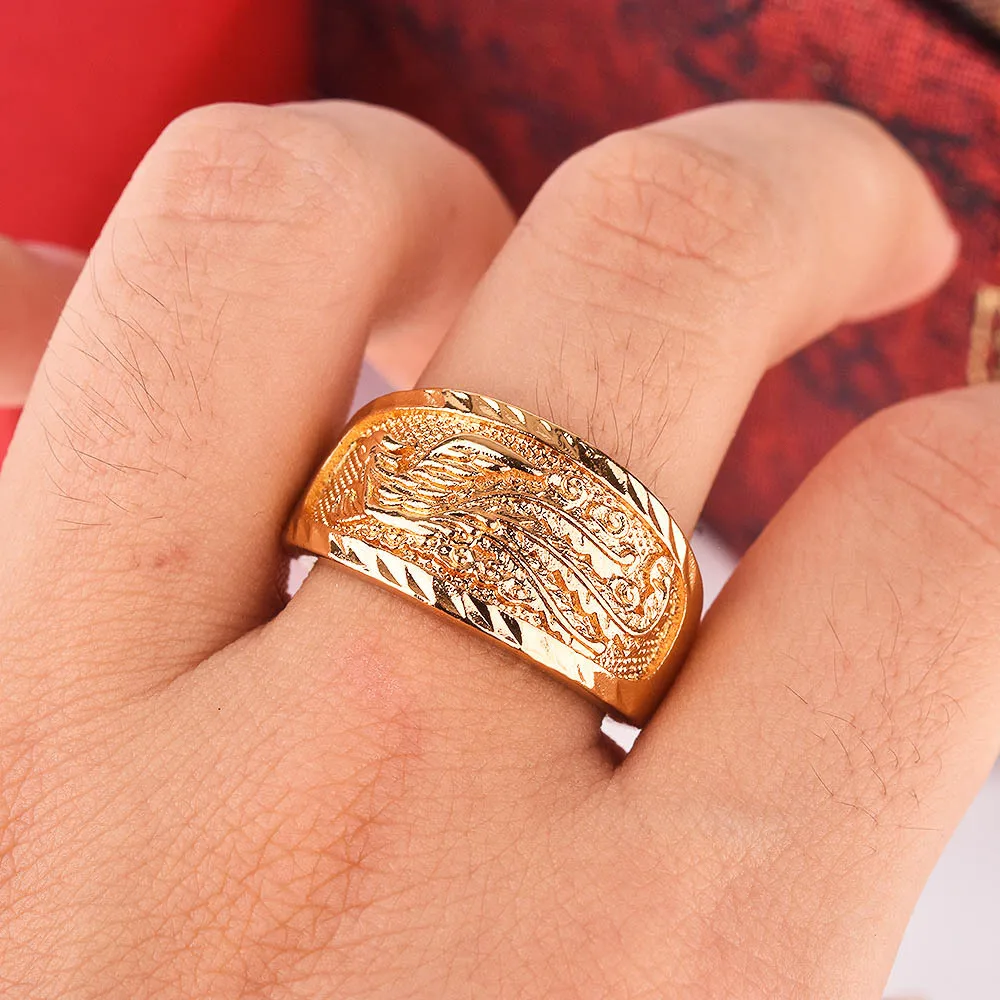 Couple's 925 Sterling Silver Dragon Phoenix Opening Rings