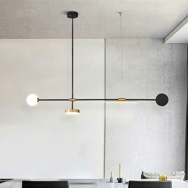 Mordern LED Pendant Light Minimalist Line Long Hanging Lamp Restaurant  Bar Bedroom Decorative Illumination Suspended Luminaires