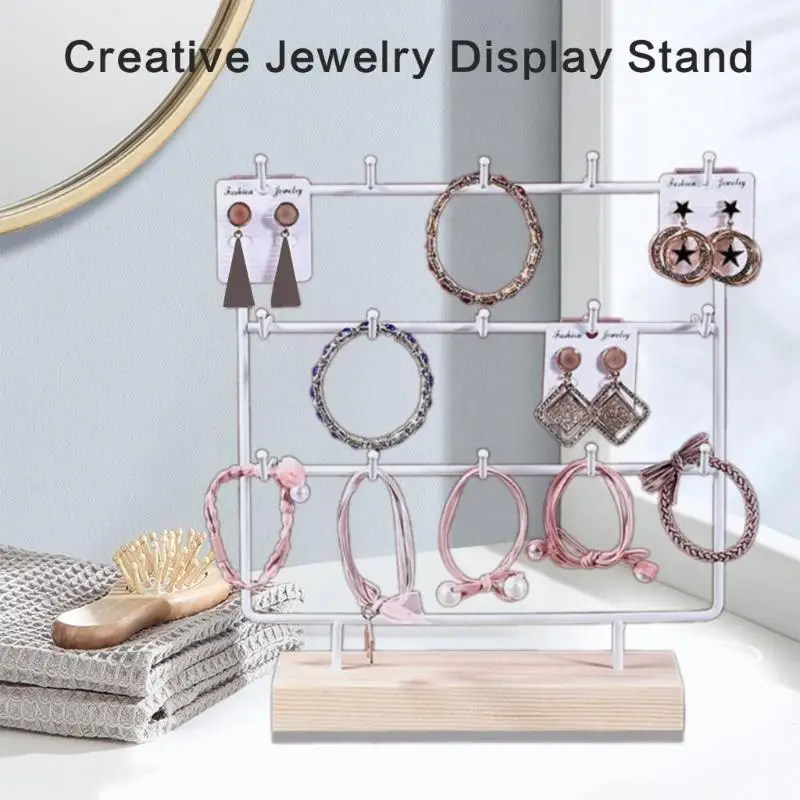 A52E Earring Display Stand for Selling Stylish Necklace Bracelet Pendant Handmade 3 Tiers Jewelry Storage Rack