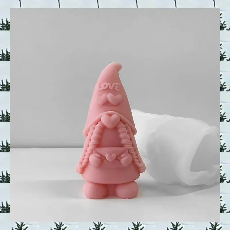 

Гном 3D силиконовая форма ко Дню святого Валентина серии DIY свеча пластырь орнамент форма любовь гномы мыло ручной работы