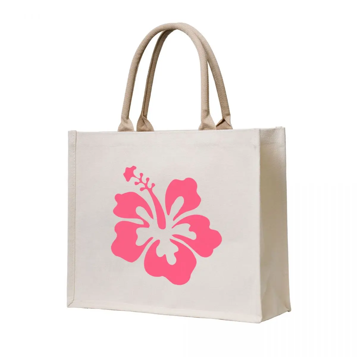 

Preppy pink Hibiscus coconut girl aesthetic x Tote Bag tote bags men Custom bag bags luxury women