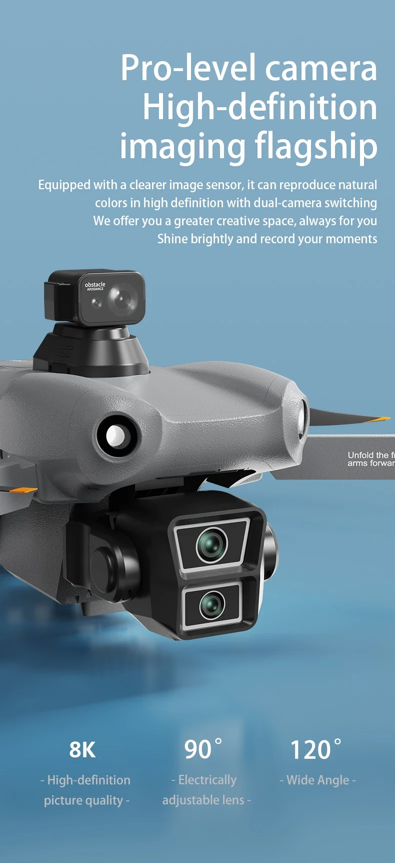GPS Screen Drone 8K Camera Drone 360° Obstacle Avoidance Optional Touch Screen Remote GPS Positioning Brushless Drone Toy Gifts