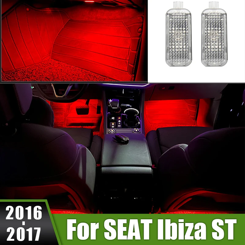 For SEAT Ibiza ST 2016 2017 Eighteen Modes LED Car Interior Footwell Ambient Light Atmosphere Decorative Lamp Auto Accessories