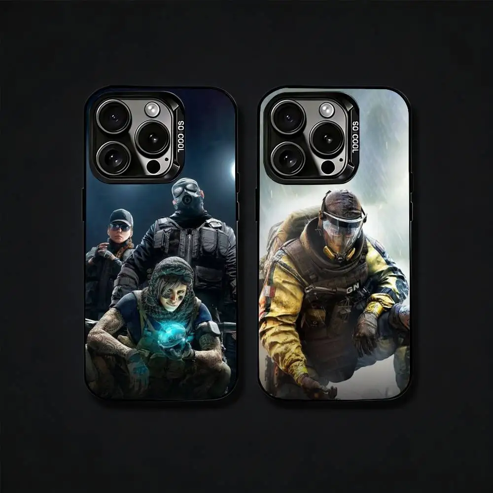 

Game R-Rainbow 6 Siege Phone Case For iPhone17, 16,15,14,13,12 Pro Max Black Candy Matte Shockproof Cover