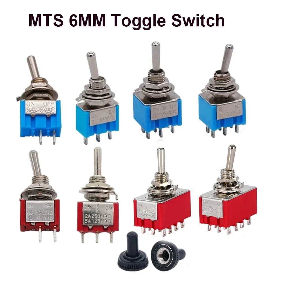 

Кулисный тумблер с поворотным рычагом MTS-102/103/202/203, 3-футовый, 6-контактный, 2-ступенчатый, 3-скоростной маленький тумблер
