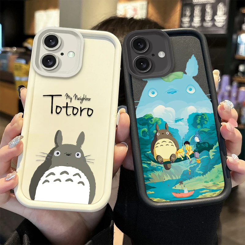 Niedliche T-Totoro-weiche Handyhülle für iPhone 17 Air 16E 16 15 14 Plus 13 12 11 Pro Max XR SE 2020 SE4 7 8 Silikon stoßfeste Abdeckung