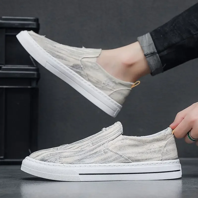 Men's Vulcanize Shoes Breathable Canvas New In Promotion Walking 2024 New Arrivals Cheap Liquidation Leisure Sneakers Male image 6