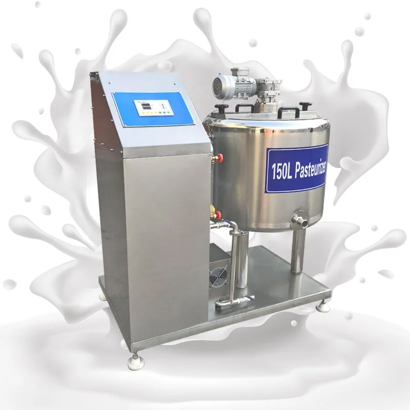 150 Liter Capacity Small Milk Pasteurizer Water Cooling Heating Mixing Tank for Milk Sterilization