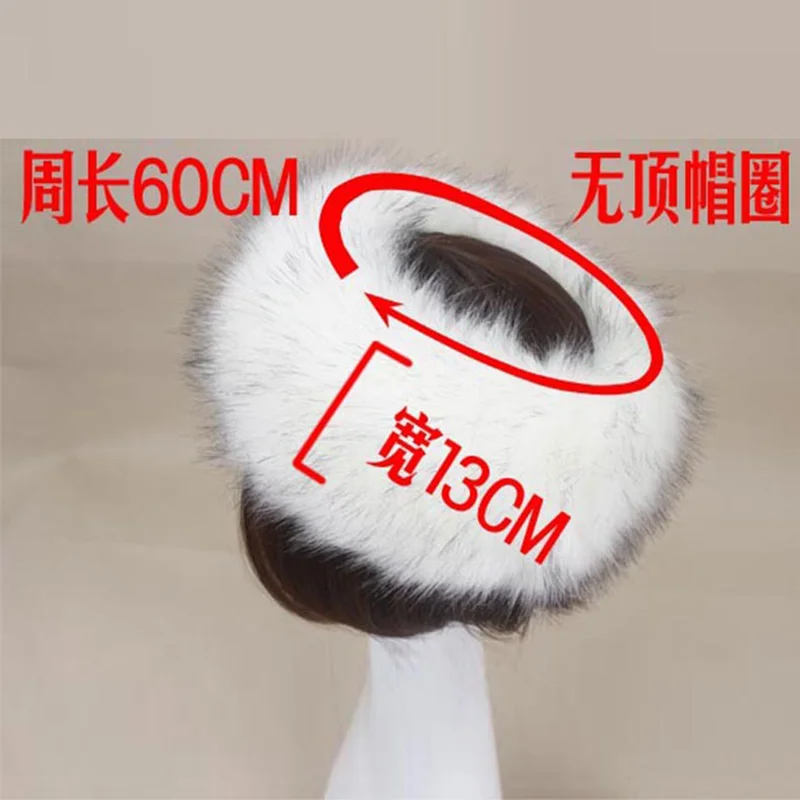 3pcs/Set Women Winter Faux Fox Fur Headband Hats Cuffs Fashion Warmth Female Wrist Sleeve Gloves Faux Fur Cap Russian Style