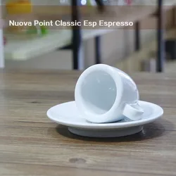 Nuova Point Classic Esp filiżanka Espresso i zestaw z filiżanką i spodkiem profesjonalny poziom konkurencji zagęścić kubki do kawy z porcelany kostnej i zestaw talerzy