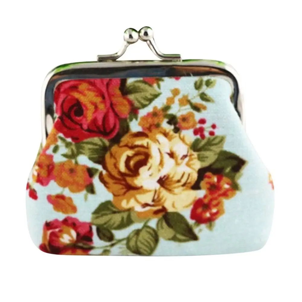Women  Gift Vintage Flower Retro Hasp Small Wallet Clutch Bag Credit Card Holder Coin Purse
