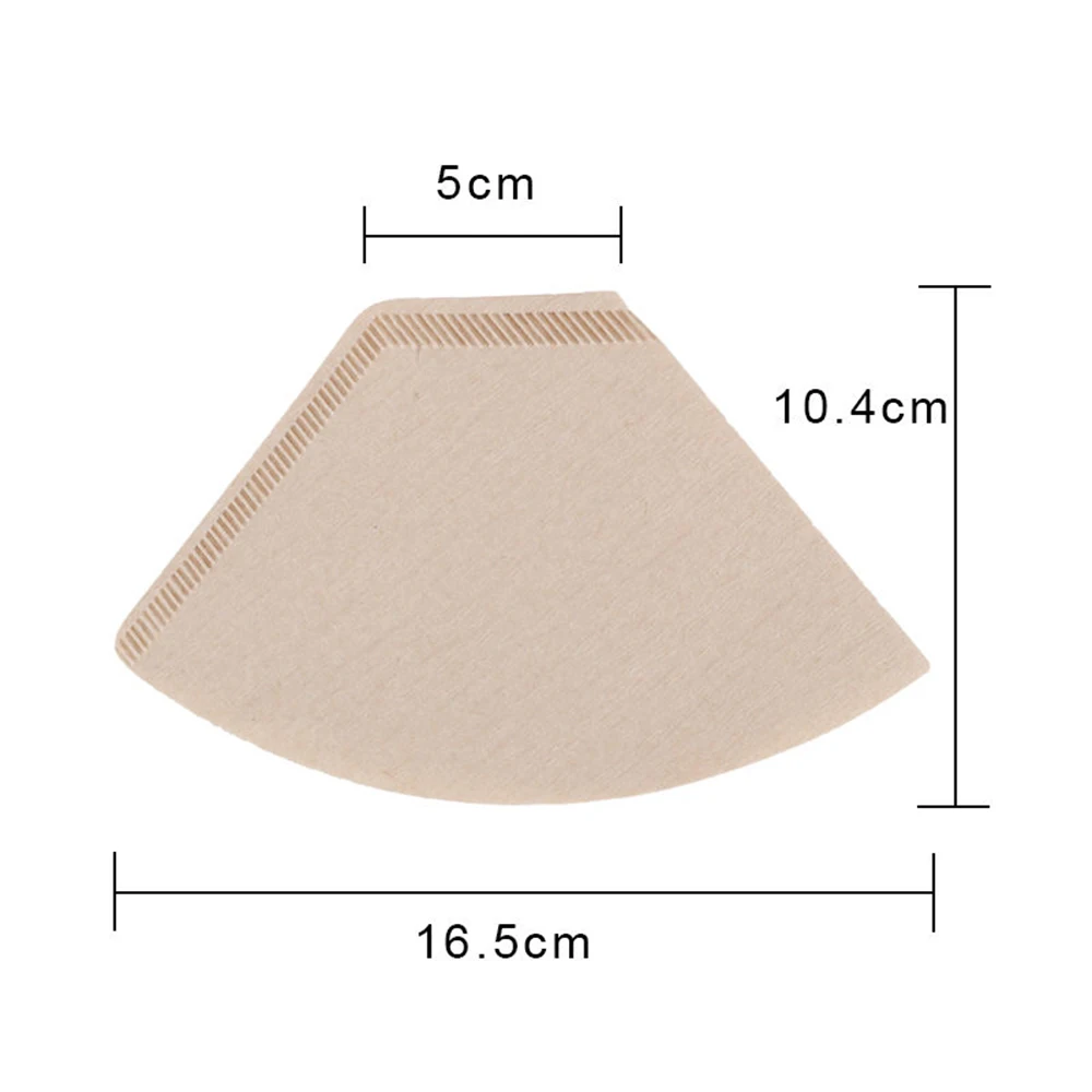 Substituição De Cafeteira De Madeira, Filtros Profissionais De Papel, Forma De Cone Crus, Gotejamento Filtro De Café, Ferramenta Espresso, 2-4 Cup, 100Pcs