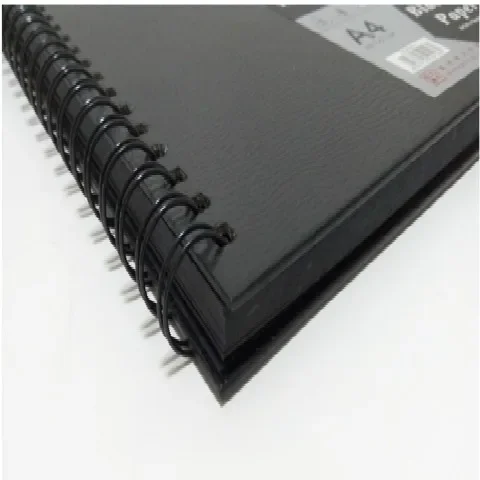 A4 A3 Black Card Book 120 Pages Black Card Paper Inner Page Coil Book Graffiti A3 Photo Album DIY Black Sketchbook Notebook