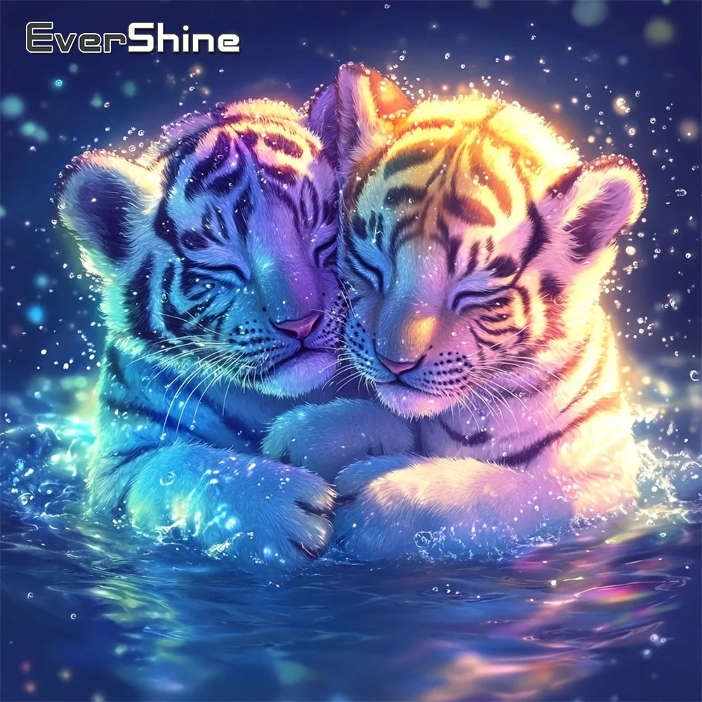 EverShine Diamant-Stickerei Tier-Kreuzstich Mosaik-Tiger-Bild Strass-Diamantmalerei Vollflächig für Heimdekoration