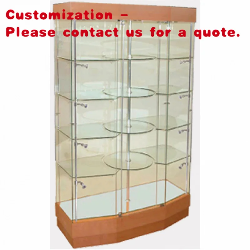 

custom.Luxury Aluminum Glass Display Cabinet Mobile Phone Jewellery Watch Display Showcase Cabinet Counter with Led Li