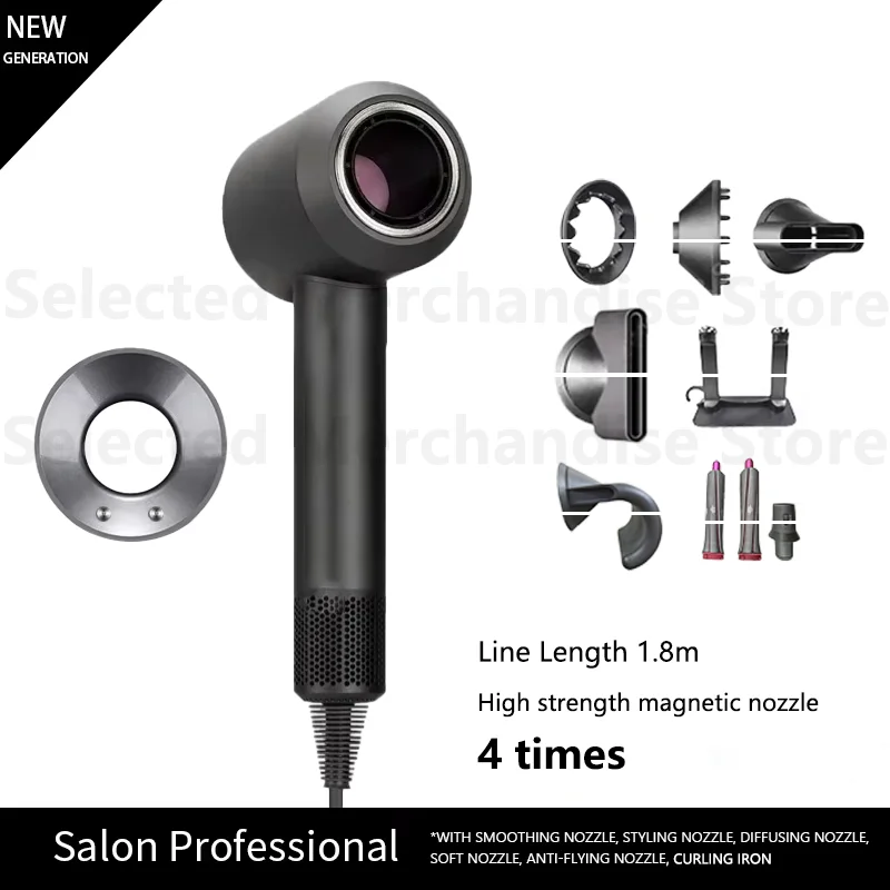 

Мощный фен, 62 м/с, скорость ветра, 1600 Вт, быстросохнущий, 200 миллионов отрицательных ионов, супер профессиональный домашний фен, новый стиль