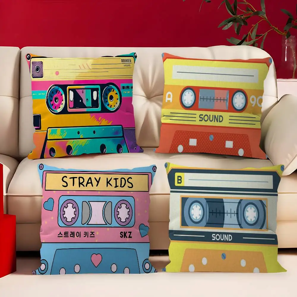 Magnetic Radio Tape Cassette Personalized Pillow Dust Cover Bedroom Kids Party Decoration Pillowcase Birthday Children Gift