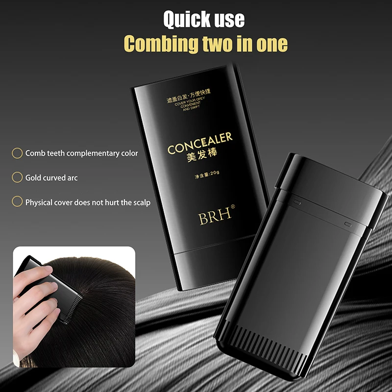 20g One-Time Hair Dye Pen Touch Up Stick Black Dark Brown Root Cover Up Instant Fast White Gray Hair Coverage DIY Color