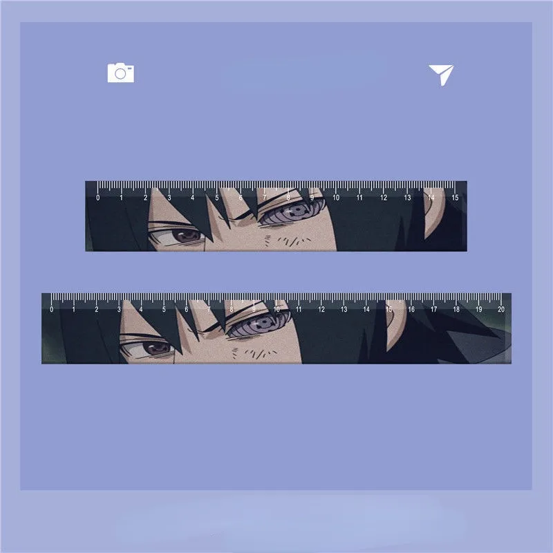 Naruto Sasuke Exquisite Fashion Acrylic Learning Stationery Male and Female Students Exam Drawing Measurement Scale Ruler