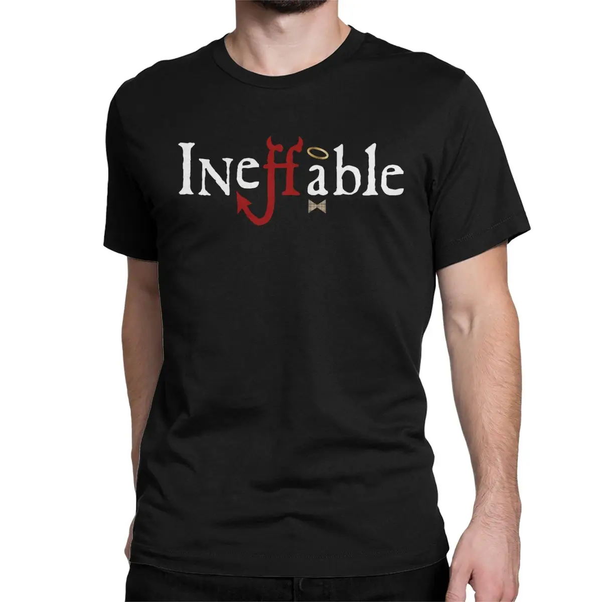 Ineffable for Men Women T Shirt Good Omens Vintage Tee Shirt Short Sleeve Crewneck T-Shirts Cotton Graphic Clothes