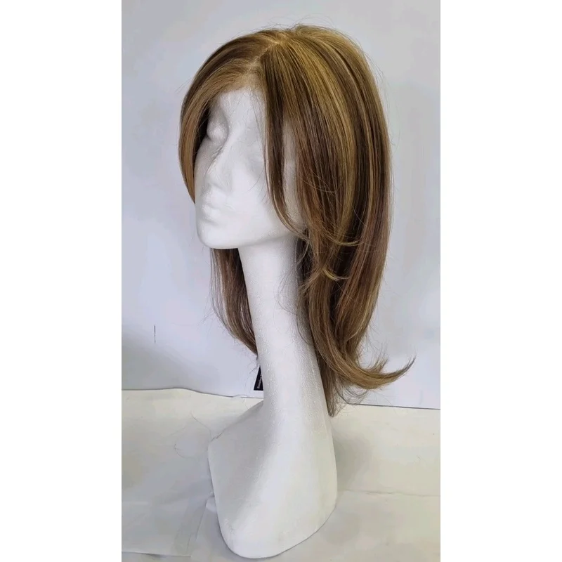 Long Brown Blonde Straight Wig Layered Long - Hair Loss Alopecia Thin REF 0077