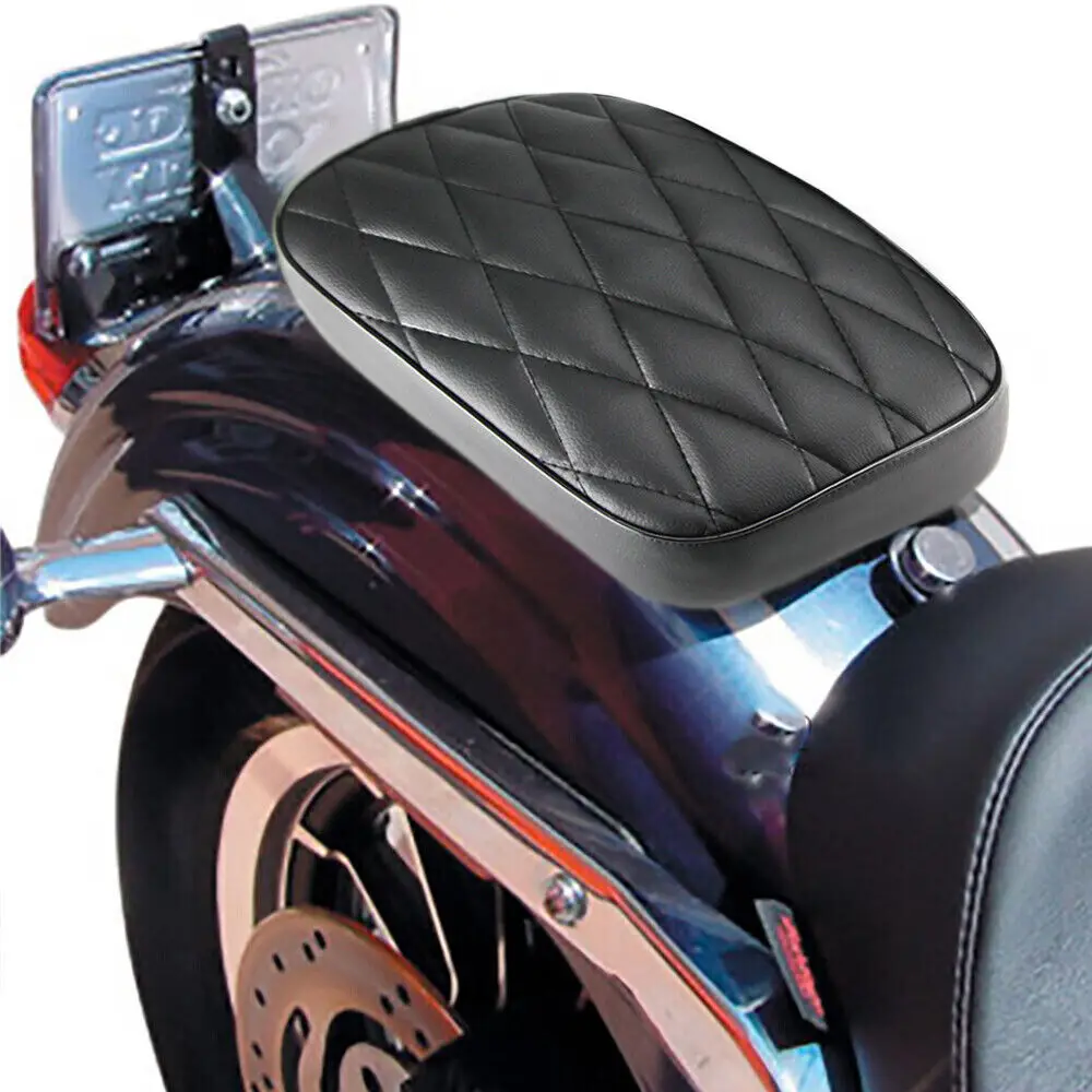 8Suction Cups Motorcycle Rear Passenger Pillion Pad Rectangular Pillion Passenger Pad Seat For Harley 883 1200 Choppers Bobber