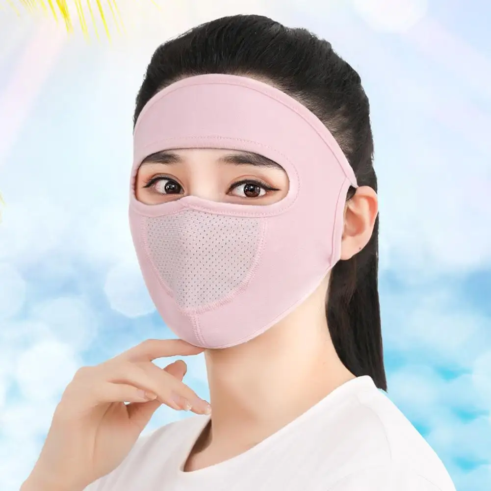 Women Men Sunscreen Mask Outdoor Sports Cycling Breathable Washable Reusable Double Layer Ice Silk Masks Anti-UV Sun Face Cover