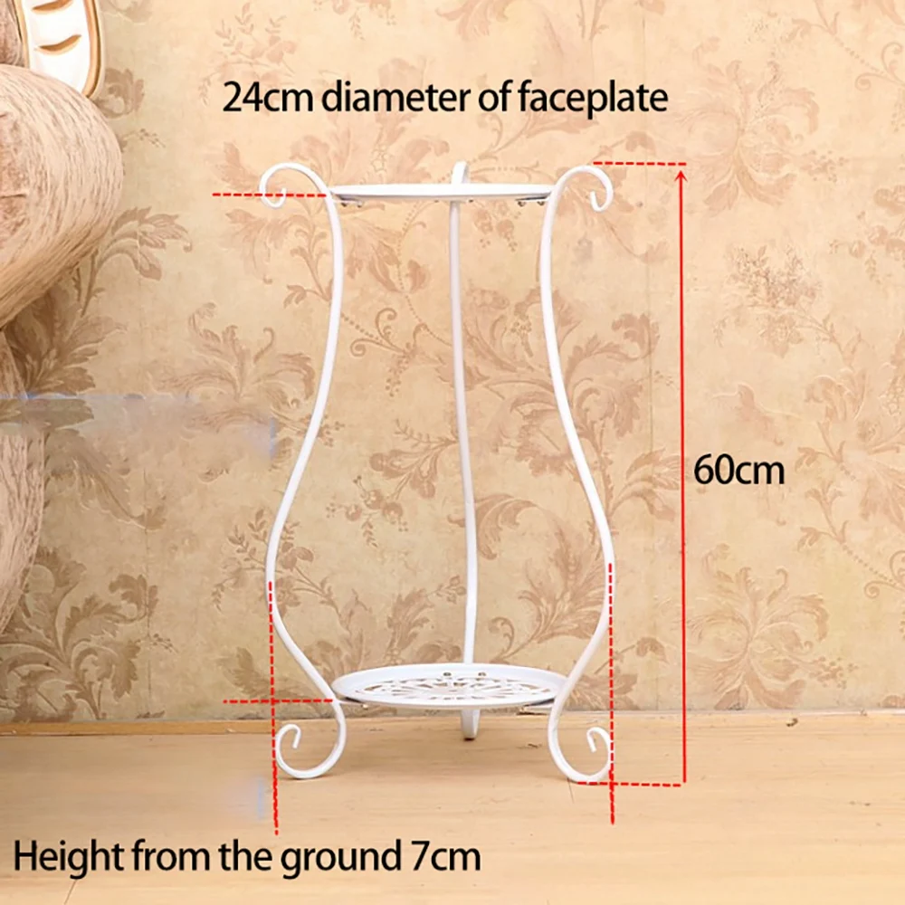 2 Layer Elegant Metal Plant Shelf Flower Pot Rack Holder Potted Plant Holder For Balcony Living Room Bedroom Decor