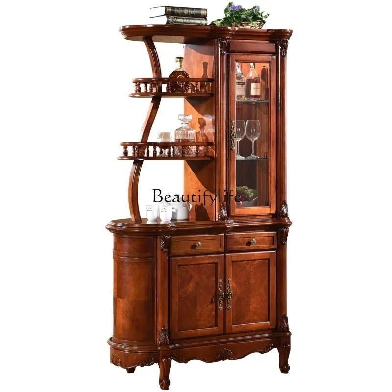

FG28American solid wood carving flower partition cabinet porch partition