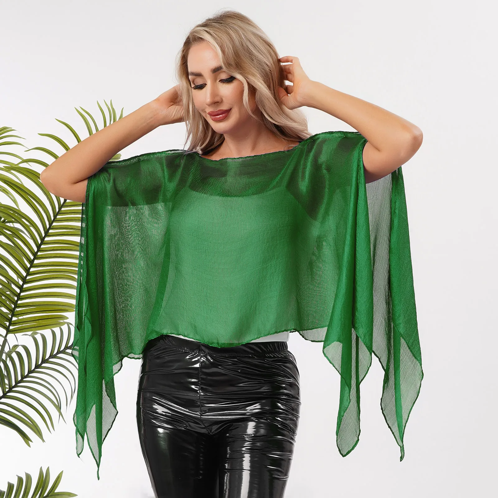 Damen-Schal aus Chiffon, einfarbig, Pullover, Oberteil, Bolero, Kopfbedeckung, Wickelschal für Abend, Hochzeit, Party, Urlaub, Strand