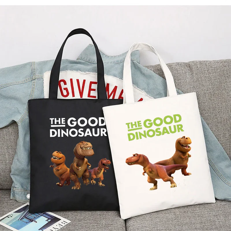 The Good Dinosaur Shopping Bag Handbag Foldable Reusable Cloth Shopper Harajuku Bag Student Canvas Tote Bag