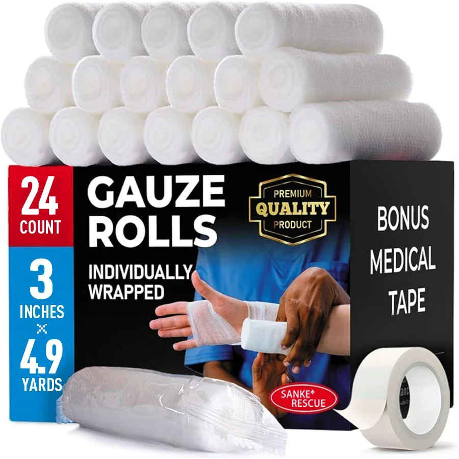 Premium Gauze Rolls 12-24 Pack 3-4\