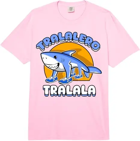 Lustiges Y2k Hai Tralalero Tralala Trendiges Italienisches Brainrot Meme Komfortables Erwachsenen Unisex T-Shirt Niedliche Streetwear Kleidung Neuartiges Geschenk – Detail 3