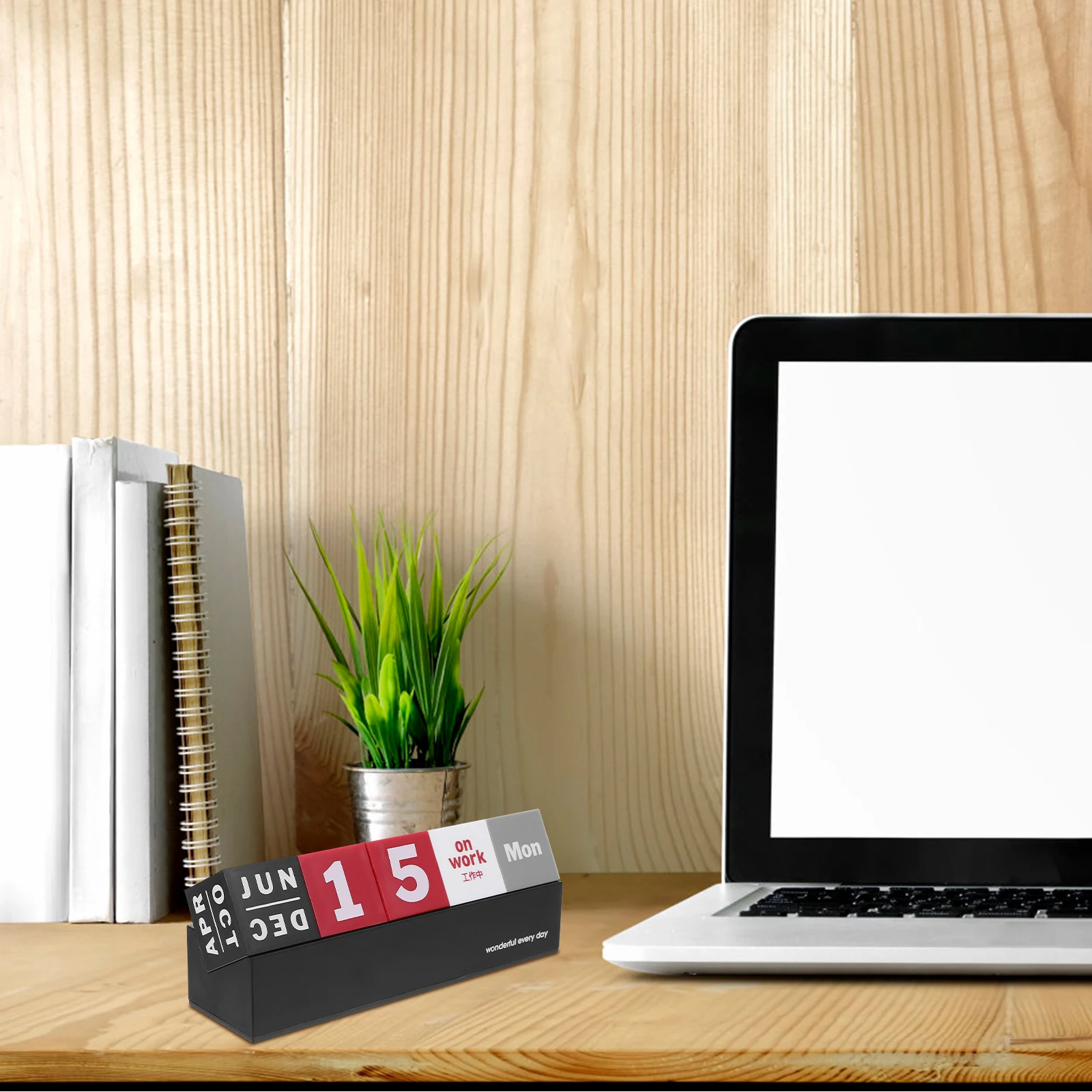 

Wooden Desk Perpetual Block For Office Home Adjustable Month Date Display Mini Desktop Organizer Small Calendar Blocks